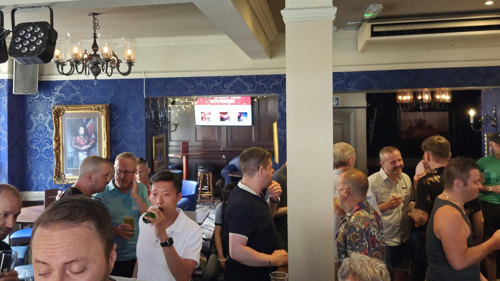 London Gays members socialising in the reserved upstairs room